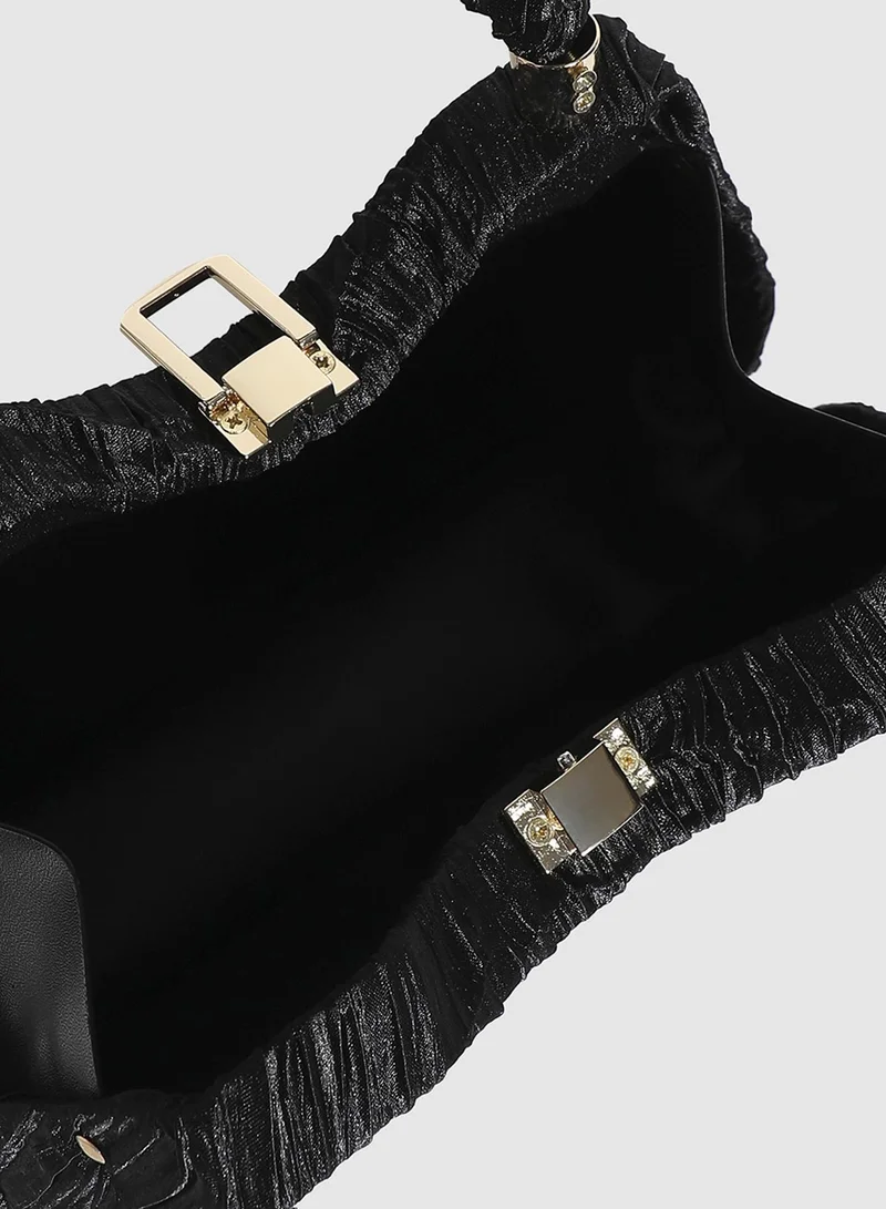 Haute Sauce  Ruched Handle Handbag - Black for Women | Best Price UAE