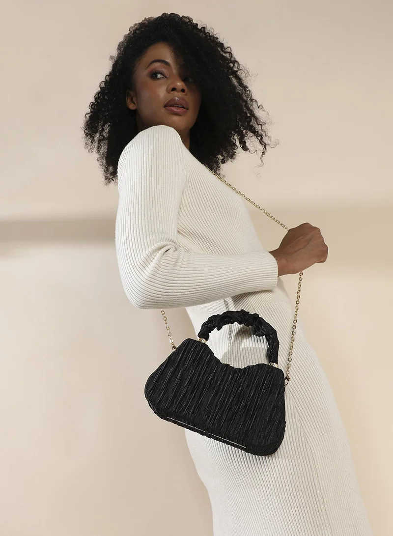 Haute Sauce  Ruched Handle Handbag - Black for Women | Best Price UAE