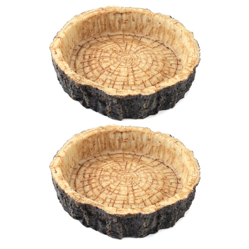 CalPalmy 2 Pack Reptile Water and Food Bowls, Novelty Food Bowl for Lizards, Young Bearded Dragons, Small Snakes and More - Made from BPA-Free Plastic - Image 1