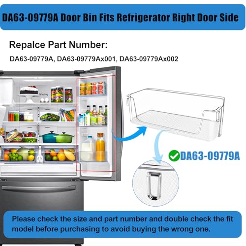 Alvar UPGRADED DA63-09779A Refrigerator Door Bin Shelf Compatible with Samsung Refrigerator Door Bin DA97-20988A Replacement Right Door Shelves Parts RF28T5F01SG RF27T5501SR RF28T5F01SR RF27T5501SG Shelf - Image 4