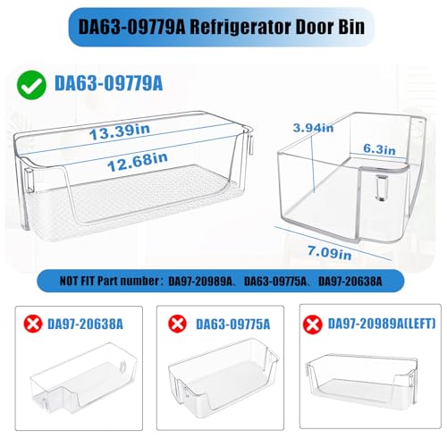Alvar UPGRADED DA63-09779A Refrigerator Door Bin Shelf Compatible with Samsung Refrigerator Door Bin DA97-20988A Replacement Right Door Shelves Parts RF28T5F01SG RF27T5501SR RF28T5F01SR RF27T5501SG Shelf - Image 2