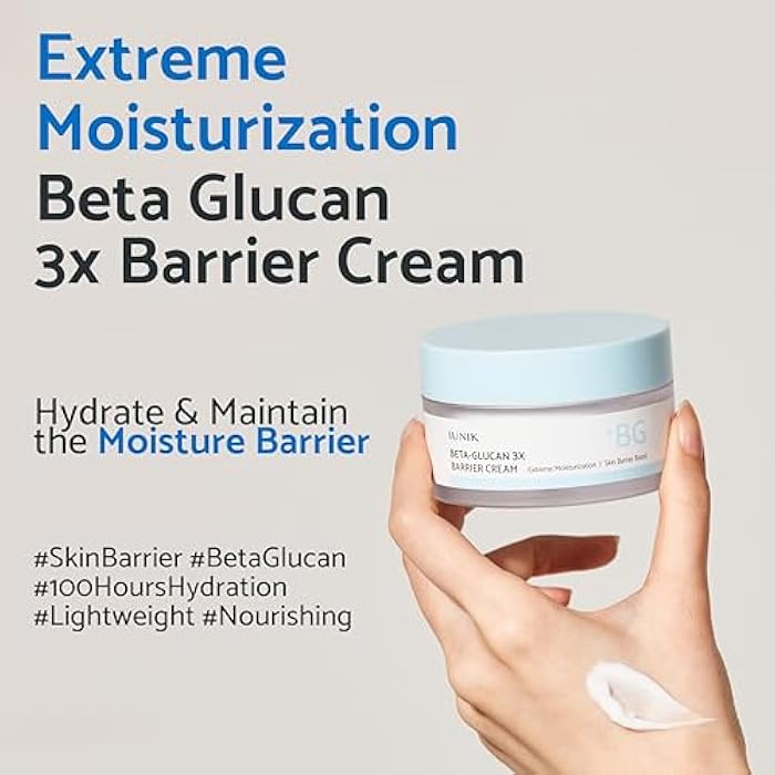 IUNIK Beta-Glucan Non-Sticky Deep Moisture Hydration 3x Barrier Cream Day&Night Moisturizer Quick Absorption Barrier Strengthening for Sensitive Dry Skin with Shea Butter Panthenol Korean Skincare - Image 2