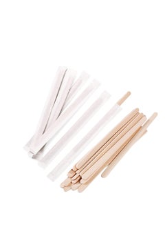 Generic Premium Wooden Stirrers 5.5 Inch 2.3mm Thick Individually Wrapped for Coffee Tea Drinks Craft Stick 100pcs  - Image 1