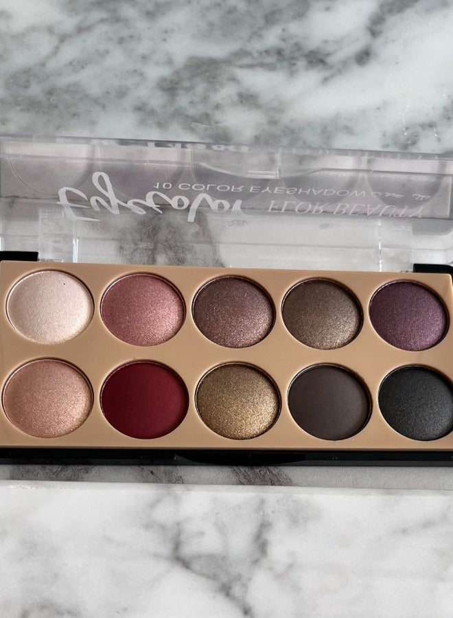 Generic Earthy eye shadow palette, 10 colors  - Image 2