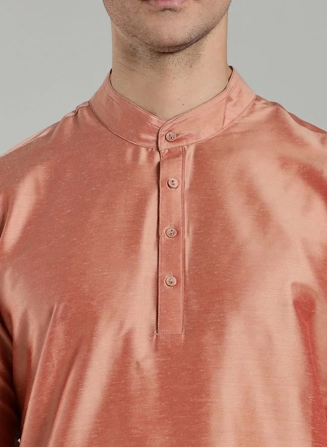 أبهشتي Salmon Pink Kurta Pant Set