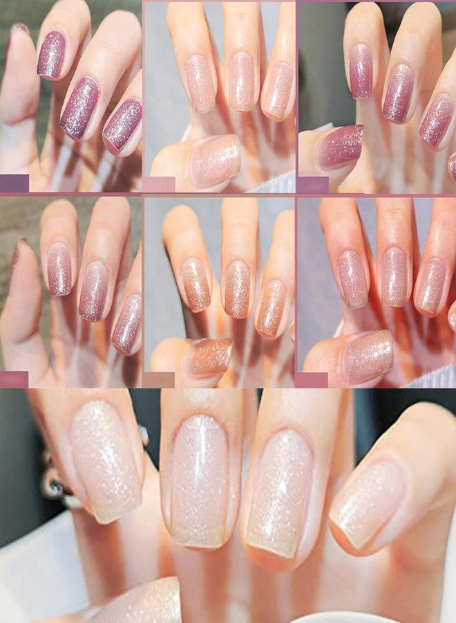 BASEMMAHER Glitter Color Nail Polish Strips Full Nail Wraps Stickers Self-Adhesive Decals Strips Nail Art Polish Stickers Kits Designs for Women Girls Manicure Tips Decorations (8 Sheets 112 Pieces) - Image 5