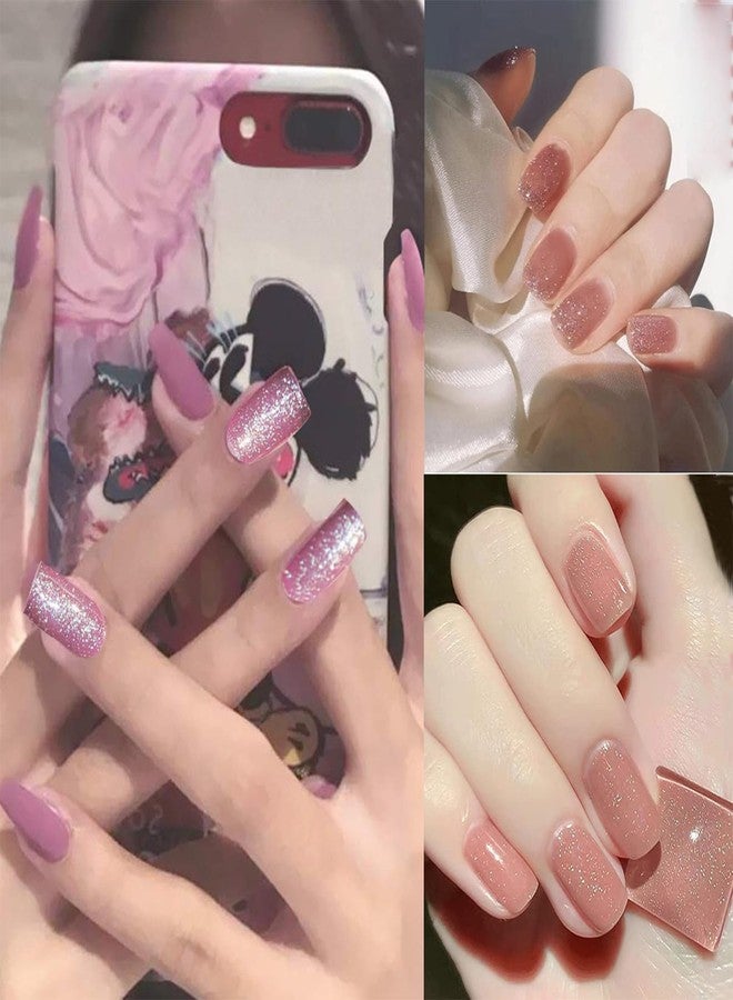 BASEMMAHER Glitter Color Nail Polish Strips Full Nail Wraps Stickers Self-Adhesive Decals Strips Nail Art Polish Stickers Kits Designs for Women Girls Manicure Tips Decorations (8 Sheets 112 Pieces) - Image 2