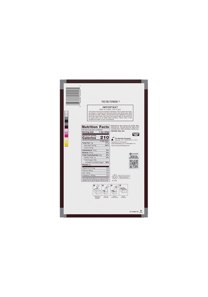 Hershey's HERSHEYS Milk Chocolate Candy Bars 155 oz 36 Count - Image 5
