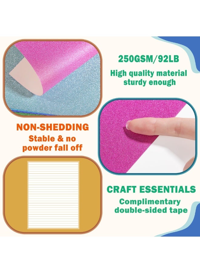 25 Sheets Glitter Cardstock, 25 Colors A5 Glitter Paper, Thick Sparkly Cardstock Paper for Card Making, Arts and Crafts DIY Projects, School Supplies and Gift Tags, Multicolor - Image 3