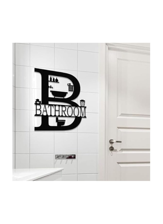 MIRFA Wooden Wall Art With Self Adhesive Base - Black (Laundry & Bathroom)  - Image 3