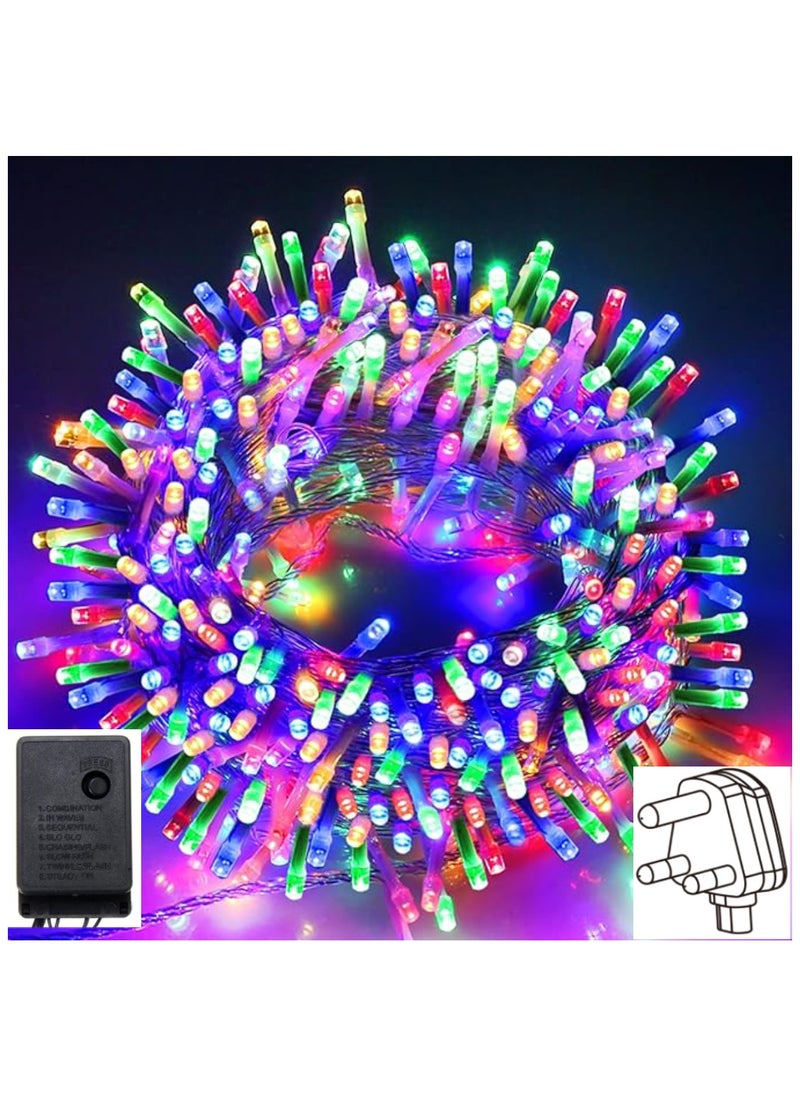Yuwell 14 Meter 200 LED String Lights Decoration Lights RGB Light 8 Modes Led Light Clear Wire For Home Decorations Ramadan Lights Indoor & Outdoor Decoration Ramadan Decoration Light Diwali Lights Curtain Lights With 3-Pin UK Plug  - Image 1