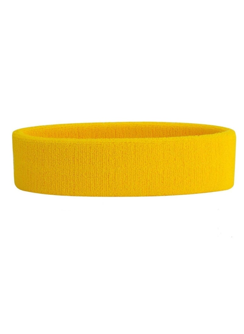 Sweat-absorbing sweatband for exercise, yellow, from Iggy Wolf