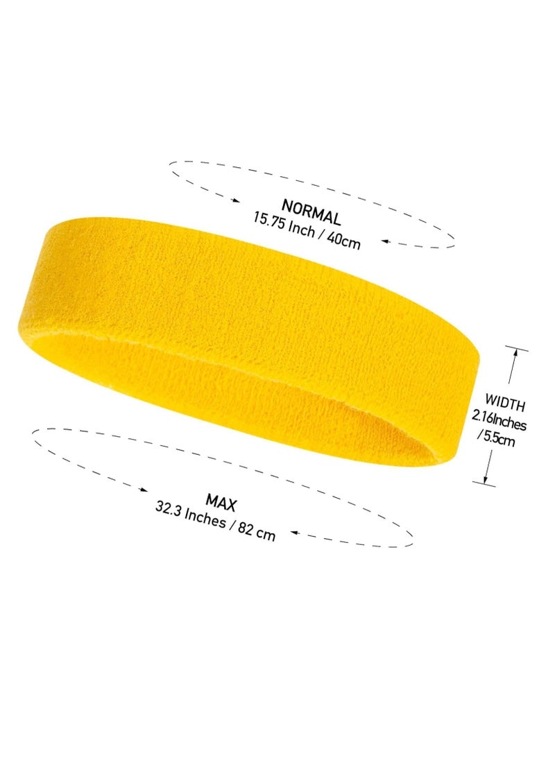 Sweat-absorbing sweatband for exercise, yellow, from Iggy Wolf
