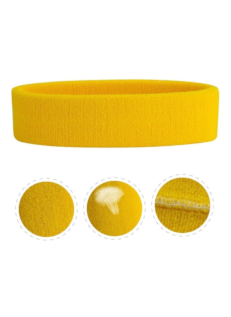 Sweat-absorbing sweatband for exercise, yellow, from Iggy Wolf