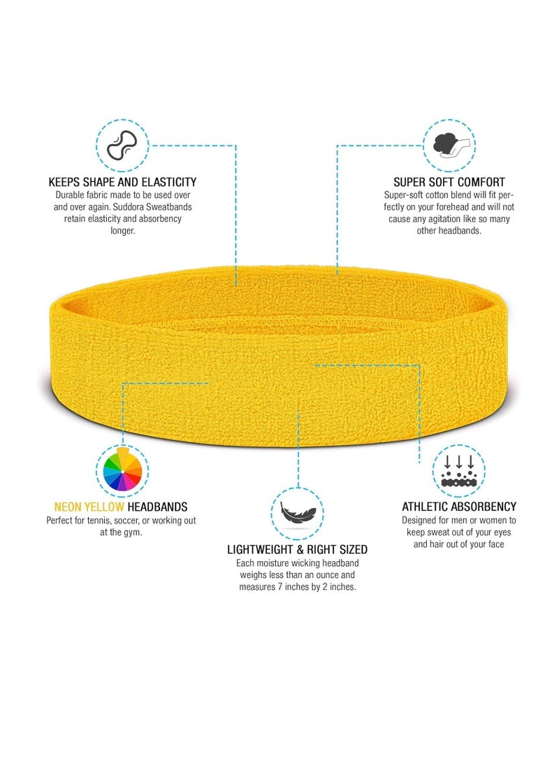 Sweat-absorbing sweatband for exercise, yellow, from Iggy Wolf