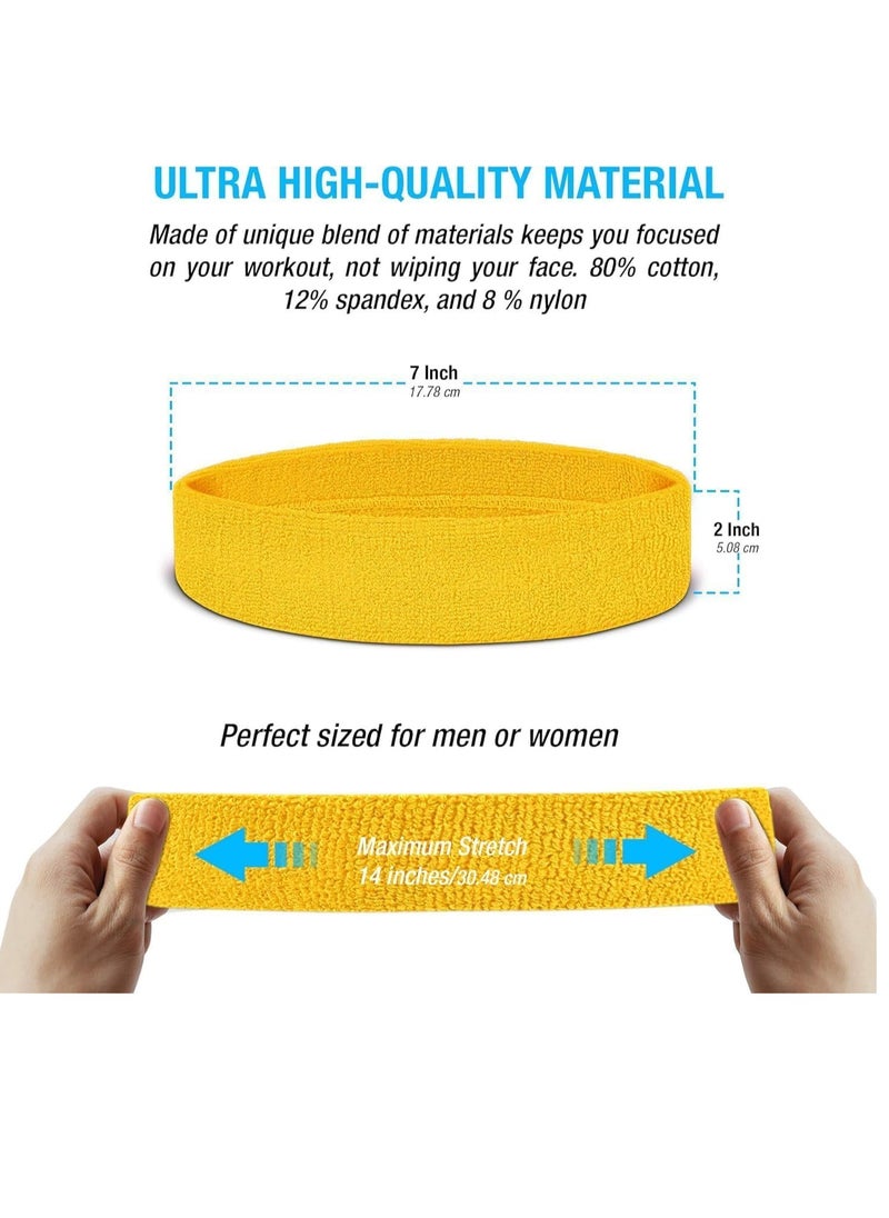 Sweat-absorbing sweatband for exercise, yellow, from Iggy Wolf