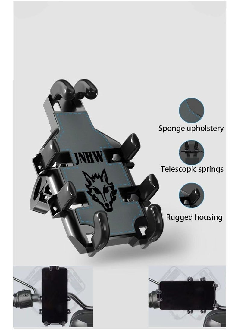 Generic Motorcycle & Bike Phone Holder, Phone Holder with Shock Absorber for Handlebar up to 33mm, for iPhone,Samsung,Xiaomi, Huawei, Honor and More 4.7 inch-7.2 inch Phones  - Image 2