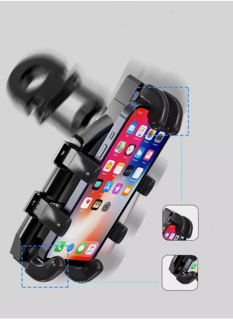 Generic Motorcycle & Bike Phone Holder, Phone Holder with Shock Absorber for Handlebar up to 33mm, for iPhone,Samsung,Xiaomi, Huawei, Honor and More 4.7 inch-7.2 inch Phones  - Image 3