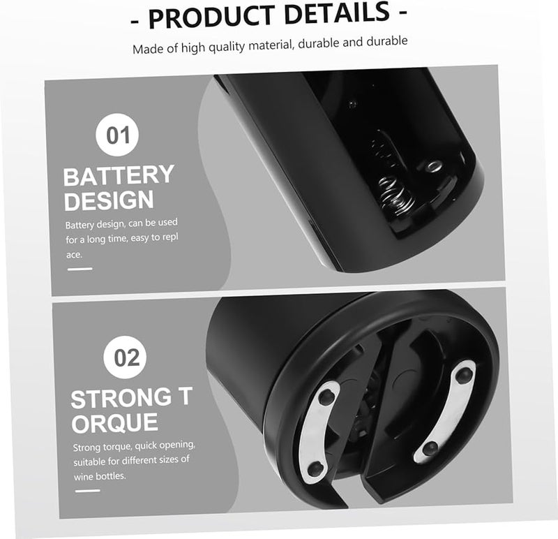 Automatic Electric Wine Bottle Opener Kit with Foil Cutter Stopper Pourer 4Pcs Set - Image 4