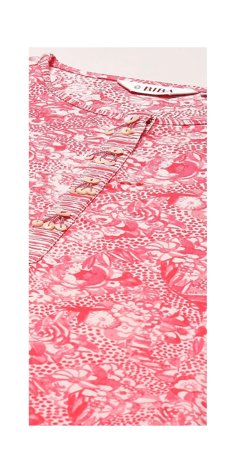 بيبا طقم بدلة الرايون الوردي المرجاني المستقيم