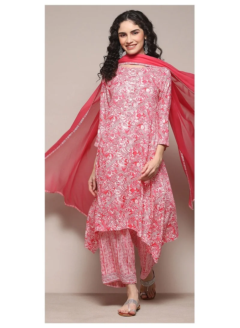 بيبا طقم بدلة الرايون الوردي المرجاني المستقيم