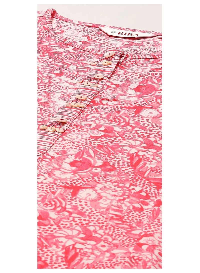 بيبا طقم بدلة الرايون الوردي المرجاني المستقيم