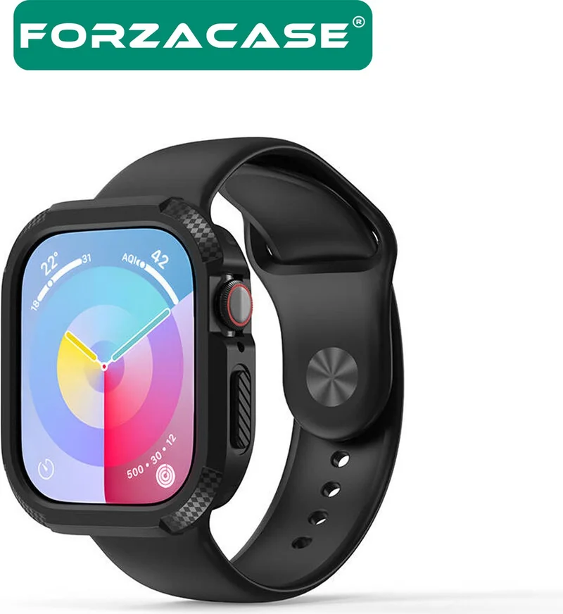 فورزاكاس Apple Watch 10 46MM Compatible Open Front Armor Silicone TPU Case Protective Cover - FC794