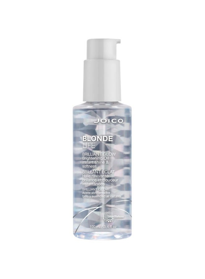JOICO Blonde Life Brilliant Glow Brightening Oil | For Blonde Hair | Tame Frizz | Boost Shine & Brilliance | Add Softness & Smoothness | With Monoi & Tamanu Oil | 3.4 Fl Oz - Image 1