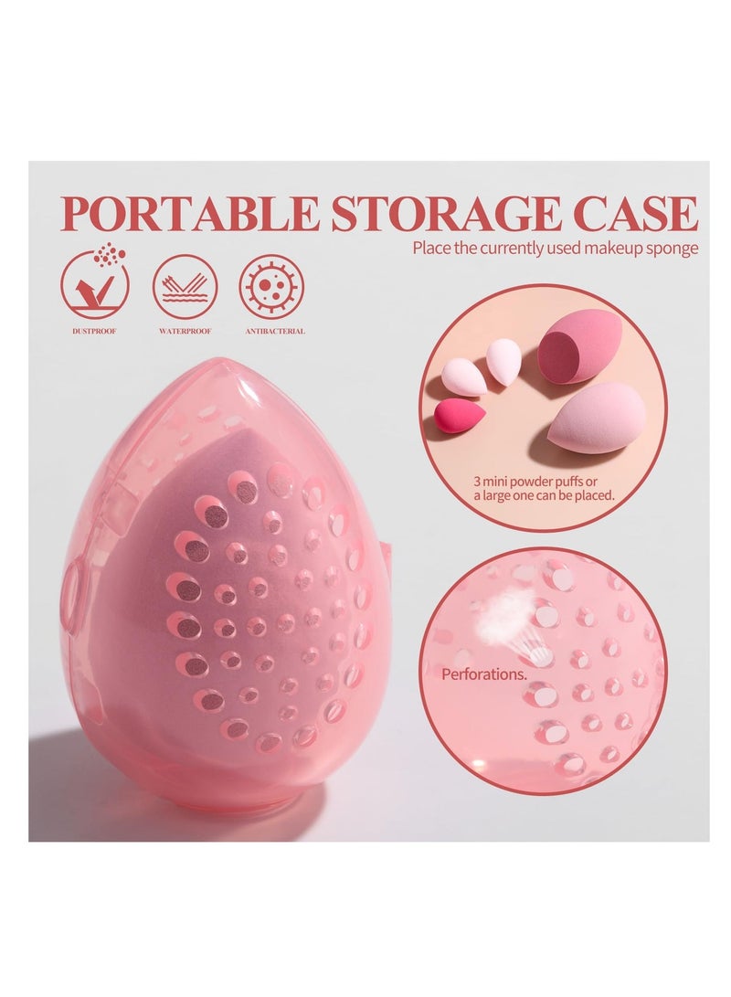 BS مول 18Pcs Complete Makeup Brush Set with 5 Sponges & Rotating Holder, Premium Synthetic Kabuki Foundation Concealer Eyeshadow Brushes Kit for Professional and Beginner Makeup, Soft Pink - Image 4