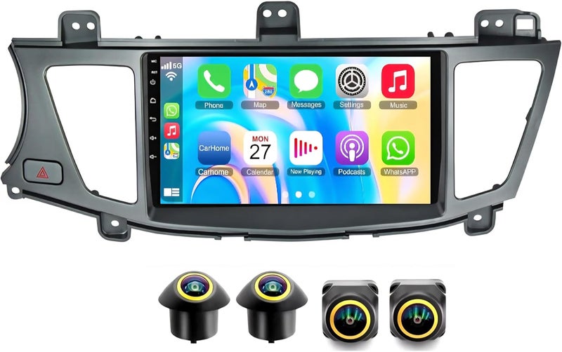 فيريكس ستيريو سيارة كيا كادينزا K7 بشاشة أندرويد 2009-2013 مع Apple Carplay Android Auto لاسلكي واي فاي DSP FM&AM BT AHD كاميرا متضمنة واجهة سريعة (4 + 32 جيجابايت 360D كاميرات) - Image 1