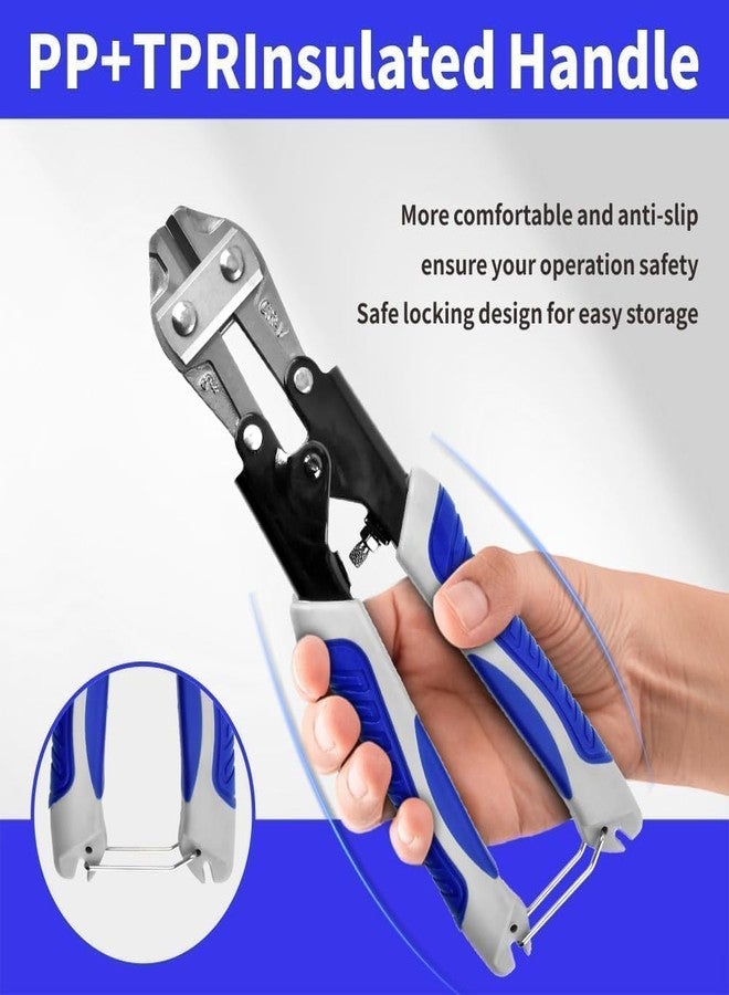 vomex 8" Mini Bolt Cutter - Cr-V Steel,Ergonomic Soft Non-Slip Grip,Safety Lock,for Small Screws,Hooks,Fence,Mini Wire Cutters Heavy Duty - Image 2