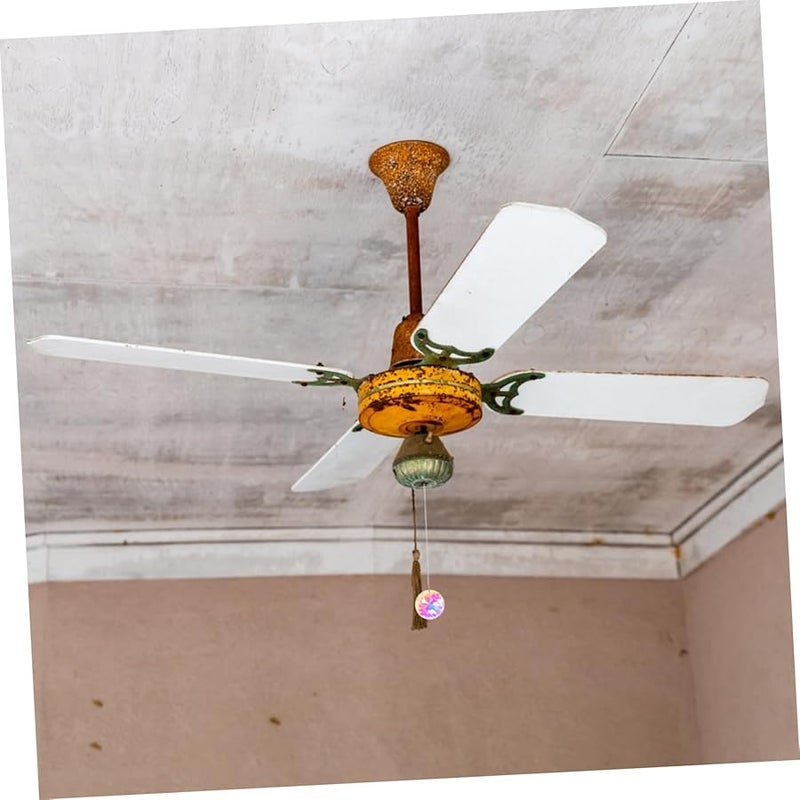 Mixed Color Crystal Prism Ball Ceiling Fan Pull Chain Extension Rainbow Maker Pendant Decor - Image 5