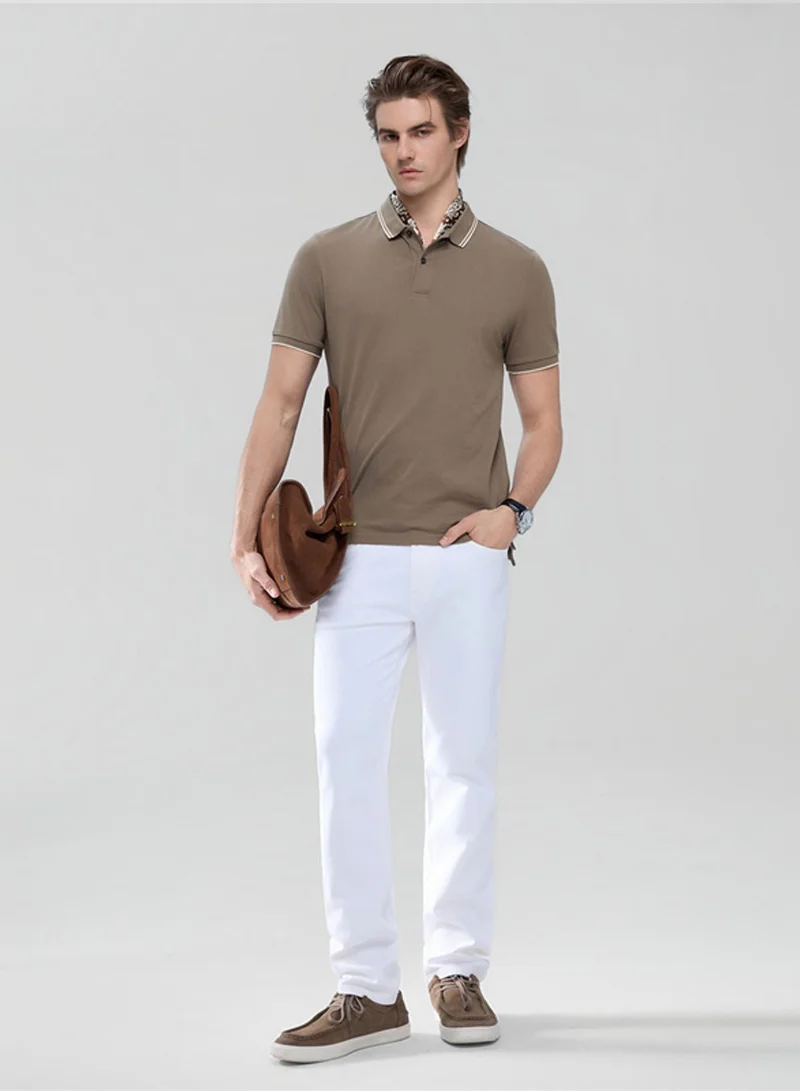 GIORDANO  Men’s Slim Pique Solid Polo with Flat Knit Collar for Men | Best Price UAE