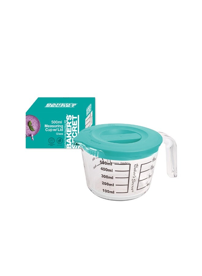 Baker's Secret 500ml Measuring Cup with Plastic Lid – Durable Kitchen Accessory for Accurate Measuring & Spill-Free Storage - Image 1
