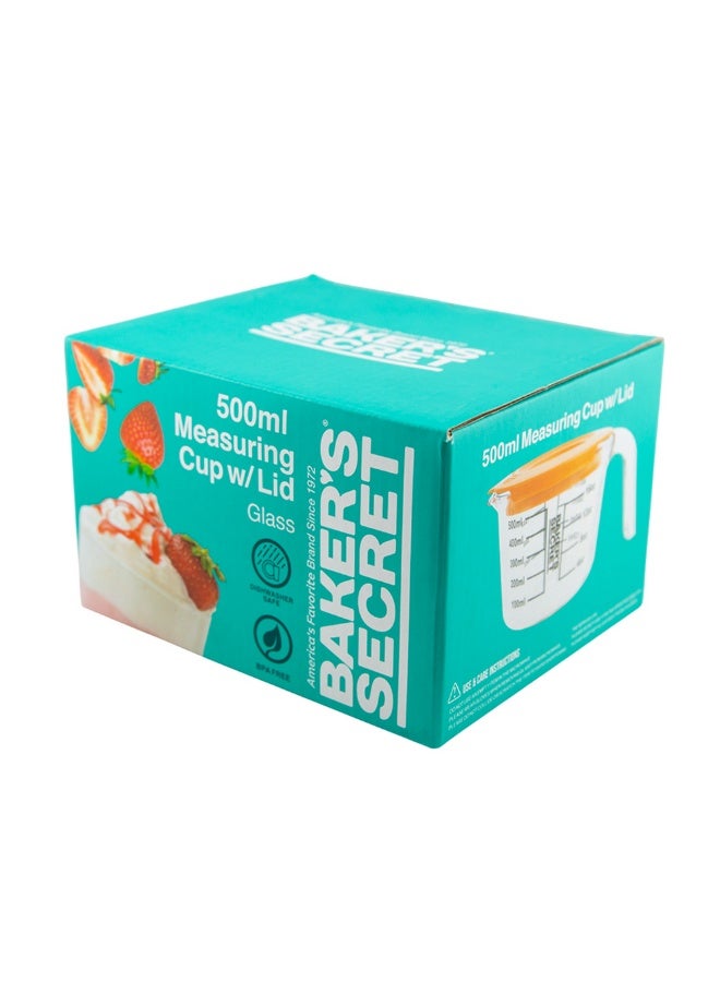 Baker's Secret 500ml Measuring Cup with Plastic Lid – Durable Kitchen Accessory for Accurate Measuring & Spill-Free Storage - Image 4