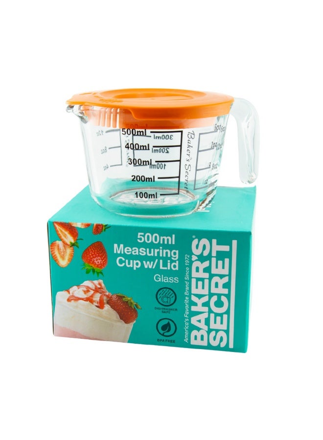 Baker's Secret 500ml Measuring Cup with Plastic Lid – Durable Kitchen Accessory for Accurate Measuring & Spill-Free Storage - Image 3