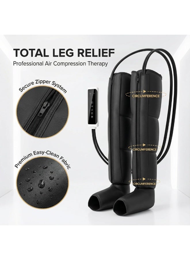 WALALLA Leg and Calf Air Compression Massager with Heat, Adjustable Foot and Leg Wraps, 6 Modes 9 Levels for Daily Relaxation, Office and Post Workout Use - Image 3