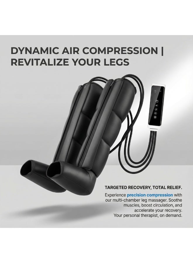 WALALLA Leg and Calf Air Compression Massager with Heat, Adjustable Foot and Leg Wraps, 6 Modes 9 Levels for Daily Relaxation, Office and Post Workout Use - Image 4