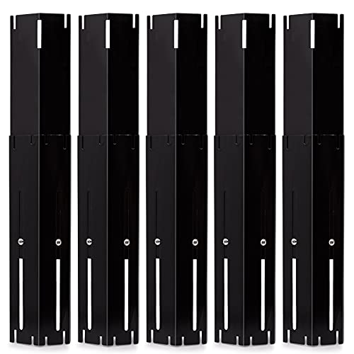 Adviace Universal Adjustable Grill Heat Plates/Heat Tents/Burner Covers/Heat Deflectors/BBQ Grill Heat Shields/Grill Cover Plates/Grill Diffuser for Gas Grill, Porcelain Steel Grill Replacement Parts (5-Pack) - Image 1