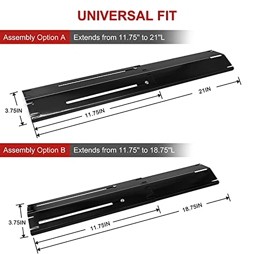 Adviace Universal Adjustable Grill Heat Plates/Heat Tents/Burner Covers/Heat Deflectors/BBQ Grill Heat Shields/Grill Cover Plates/Grill Diffuser for Gas Grill, Porcelain Steel Grill Replacement Parts (5-Pack) - Image 2