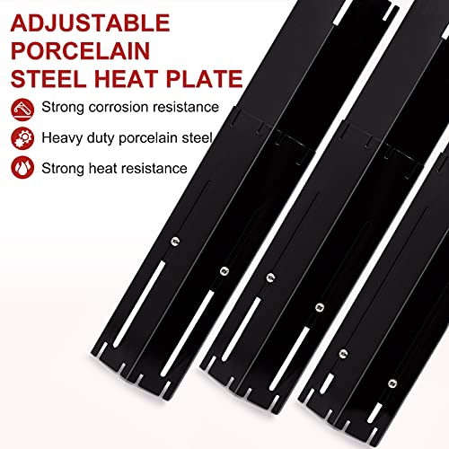 Adviace Universal Adjustable Grill Heat Plates/Heat Tents/Burner Covers/Heat Deflectors/BBQ Grill Heat Shields/Grill Cover Plates/Grill Diffuser for Gas Grill, Porcelain Steel Grill Replacement Parts (5-Pack) - Image 4