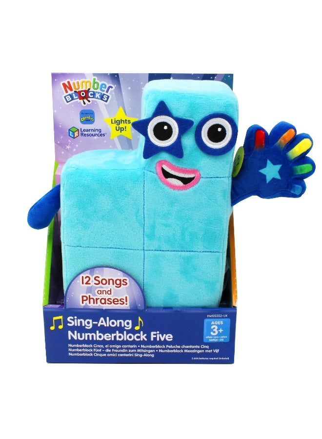Learning Resources Sing-Along Numberblock Five (Interactive Plush, Ages 3+) - Image 1