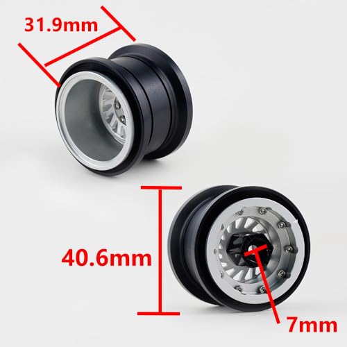 DJX TRX4MT Wheel Rims Aluminum Deep Dish Wheels for 118 Traxxas TRX4MT F150 K10 RC Monster Truck Upgrade PartsSilver - Image 5