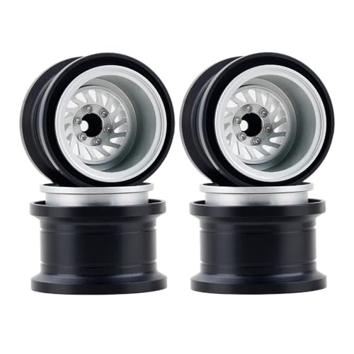 DJX TRX4MT Wheel Rims Aluminum Deep Dish Wheels for 118 Traxxas TRX4MT F150 K10 RC Monster Truck Upgrade PartsSilver - Image 1