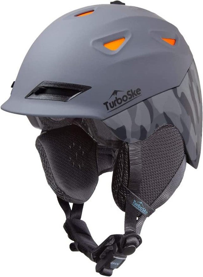 TurboSke Ski Helmet Snowboard Helmet - Active Ventilation Audio Compatible Snow Sports Luxury Helmet with ASTM Certified Safety for Men Women and Youth S(20”-21.75”/51-55cm) gray - Image 1
