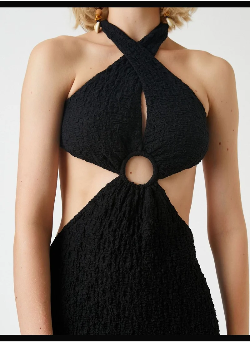 KOTON Maxi Beach Dress Cut Out Detail