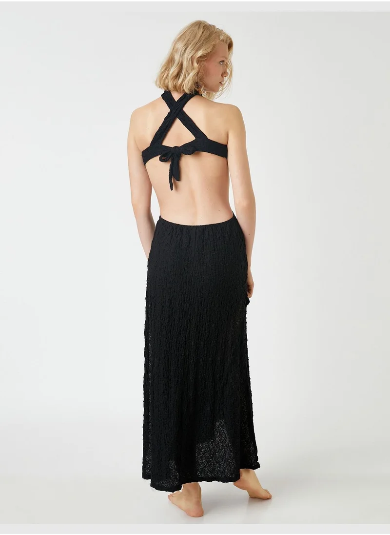 KOTON Maxi Beach Dress Cut Out Detail