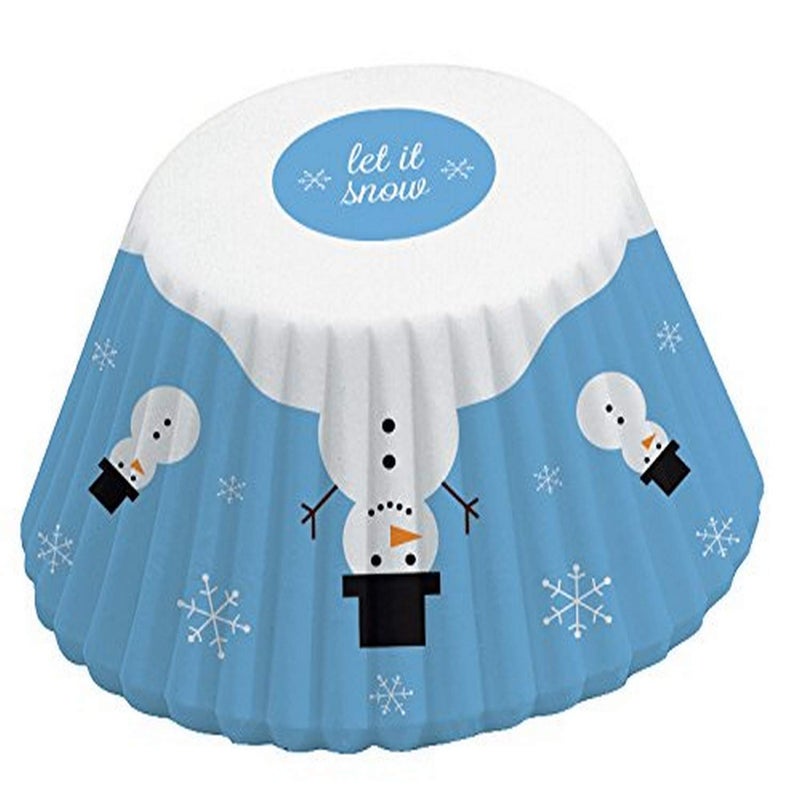 Fox Run Snowman Paper Muffin and Cupcake Liners Set of 50 Standard Size Wrappers