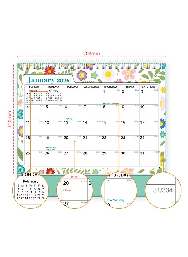 Lemon Desk Calendar 2026-2027, 18 Months Calendar Runs until June 2027, Monthly Desk Planner, Ample Blocks ＆ Notes for Home Office 7.3 x 8 Inch - Image 4