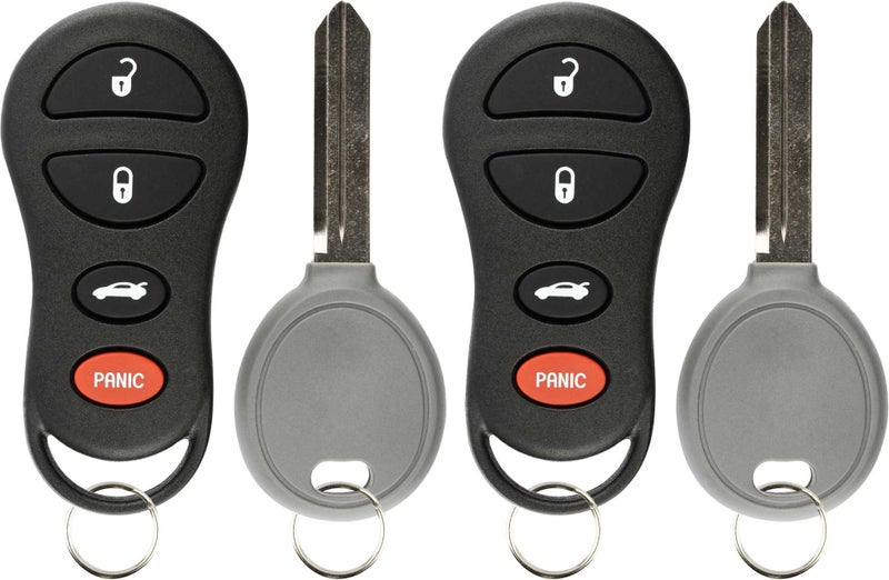 KeylessOption Keyless Entry Remote Fob Uncut Ignition Car Key Replacement for GQ43VT17T, 04602260 (Pack of 2) - Image 1